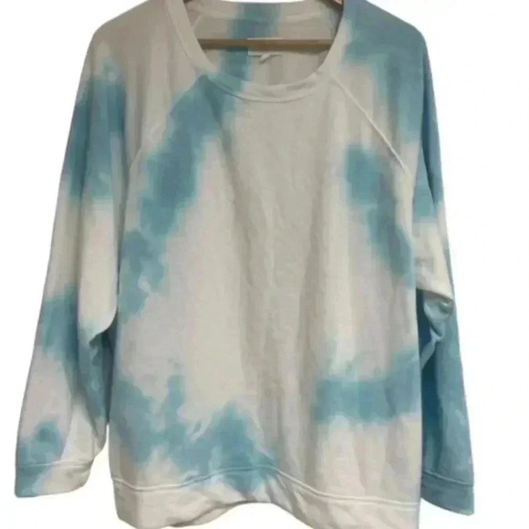 Lou & Grey Tops - Lou & Grey Blue and White Tie Dye Sweatshirt Women's Size L Comfy Travel Lounge
